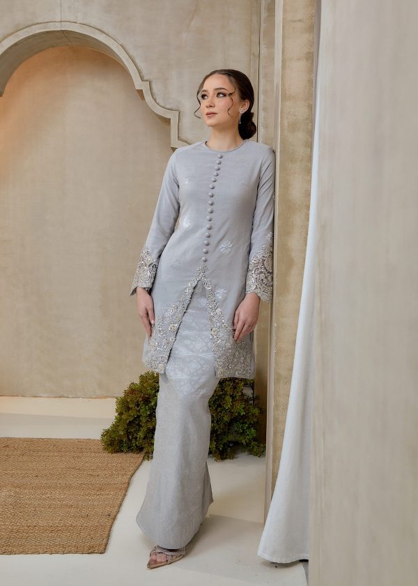 Saloma Songket Kebarung in Grey (Pre-Order) - Image 7