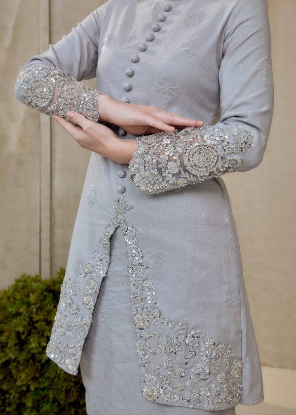 Saloma Songket Kebarung in Grey (Pre-Order) - Image 8