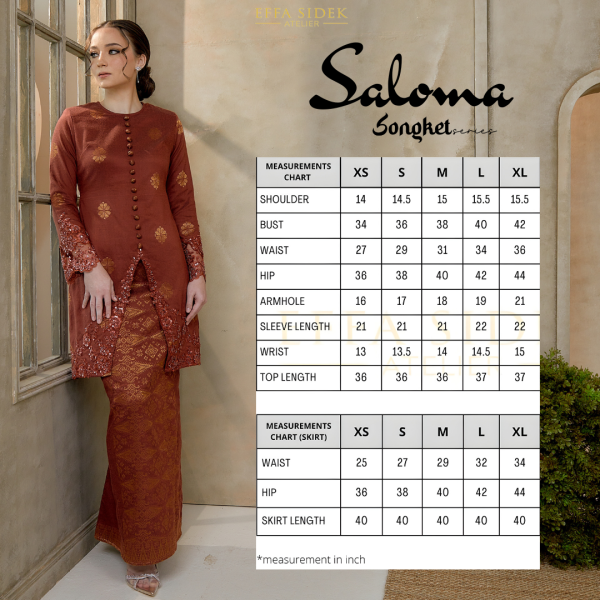 Saloma Songket Kebarung in Brick Orange (Pre-Order) - Image 8