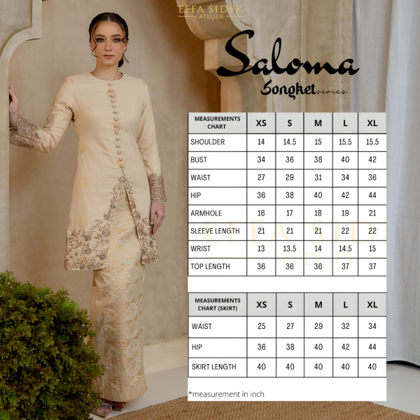 Saloma Songket Kebarung in Champagne (Pre-Order) - Image 9