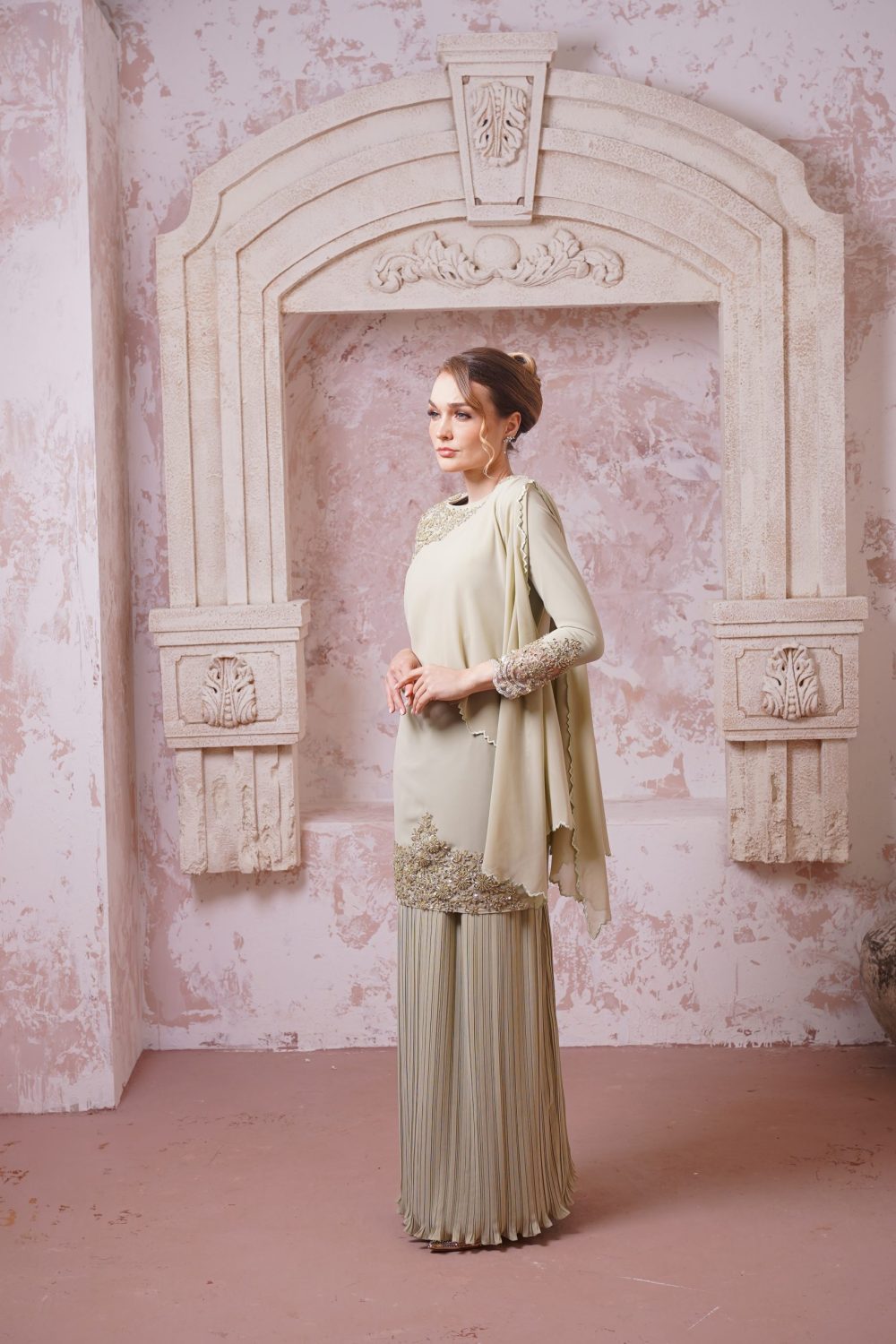 Syifa in Sage Green - view 2 - Effa Sidek Atelier