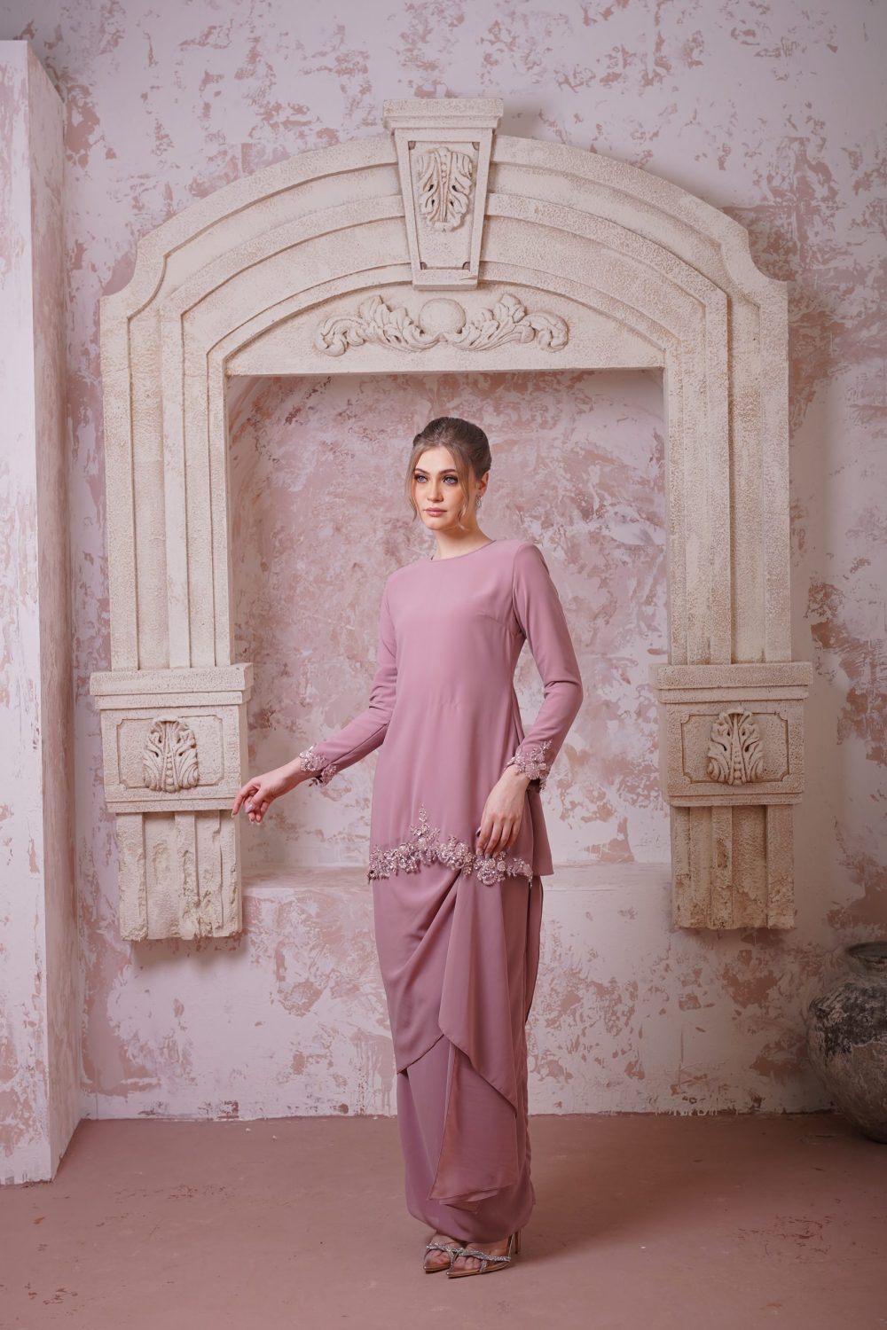 Lenora in Dusty Pink - view 2 - Effa Sidek Atelier