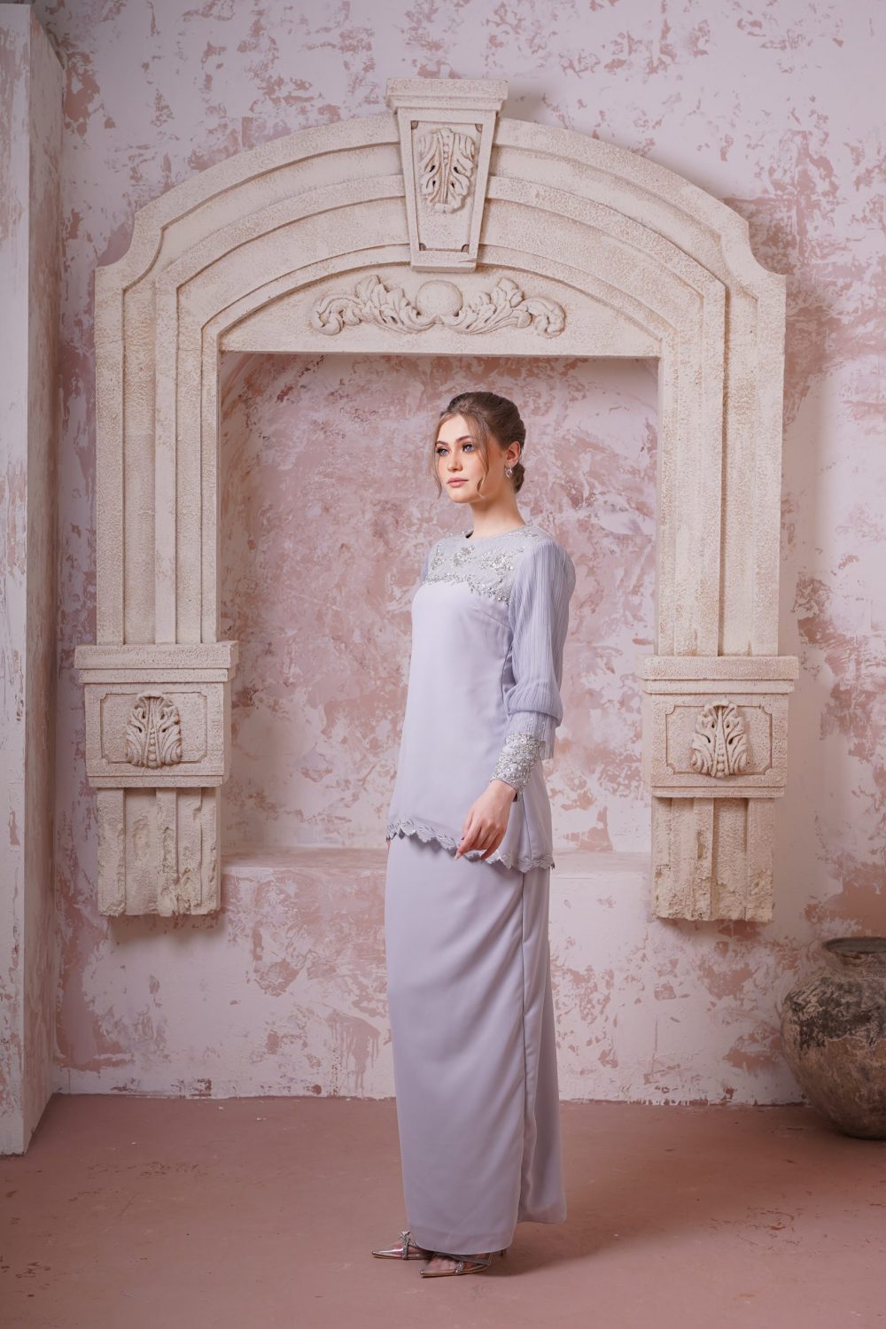 Serina in Grey - view 2 - Effa Sidek Atelier