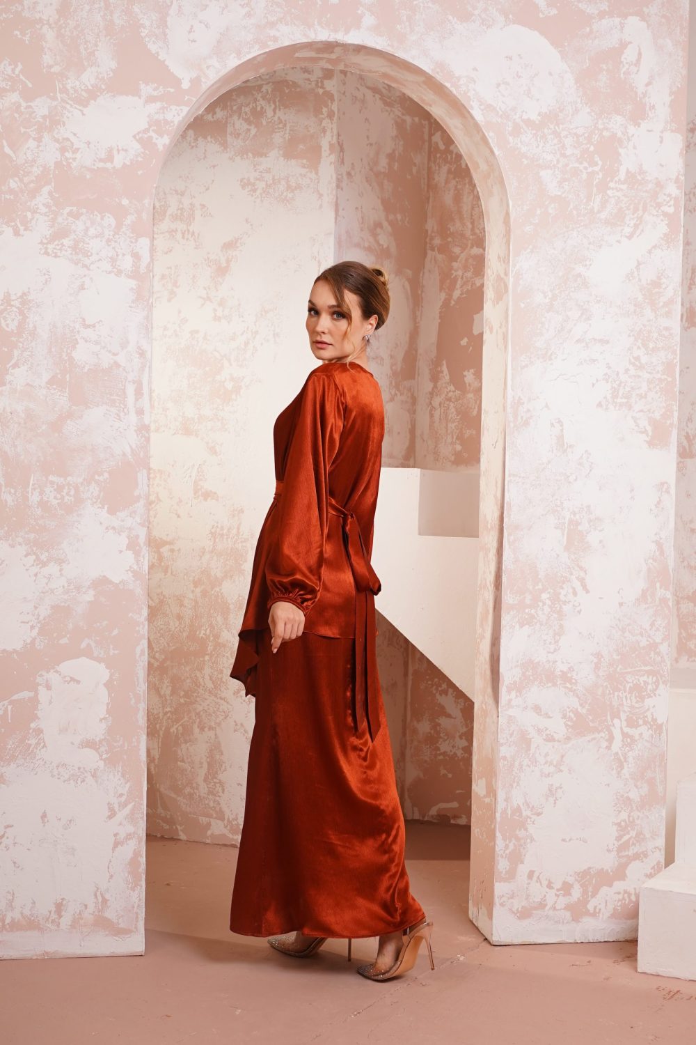 Saffiya in Brick Orange - view 2 - Effa Sidek Atelier