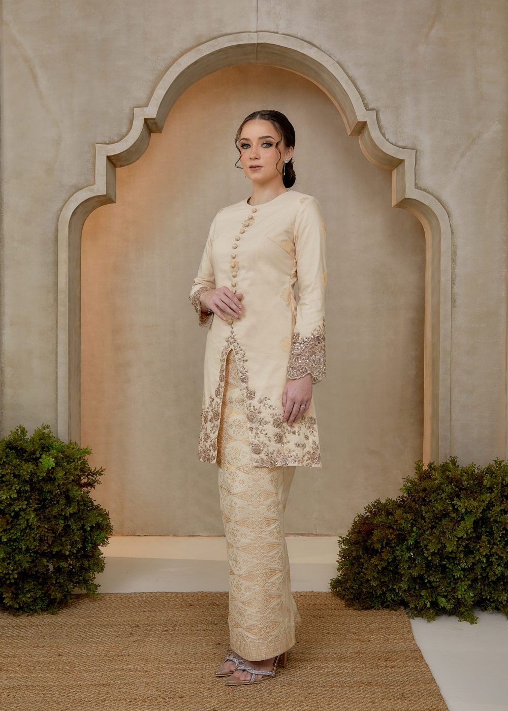 Saloma Songket Kebarung in Champagne