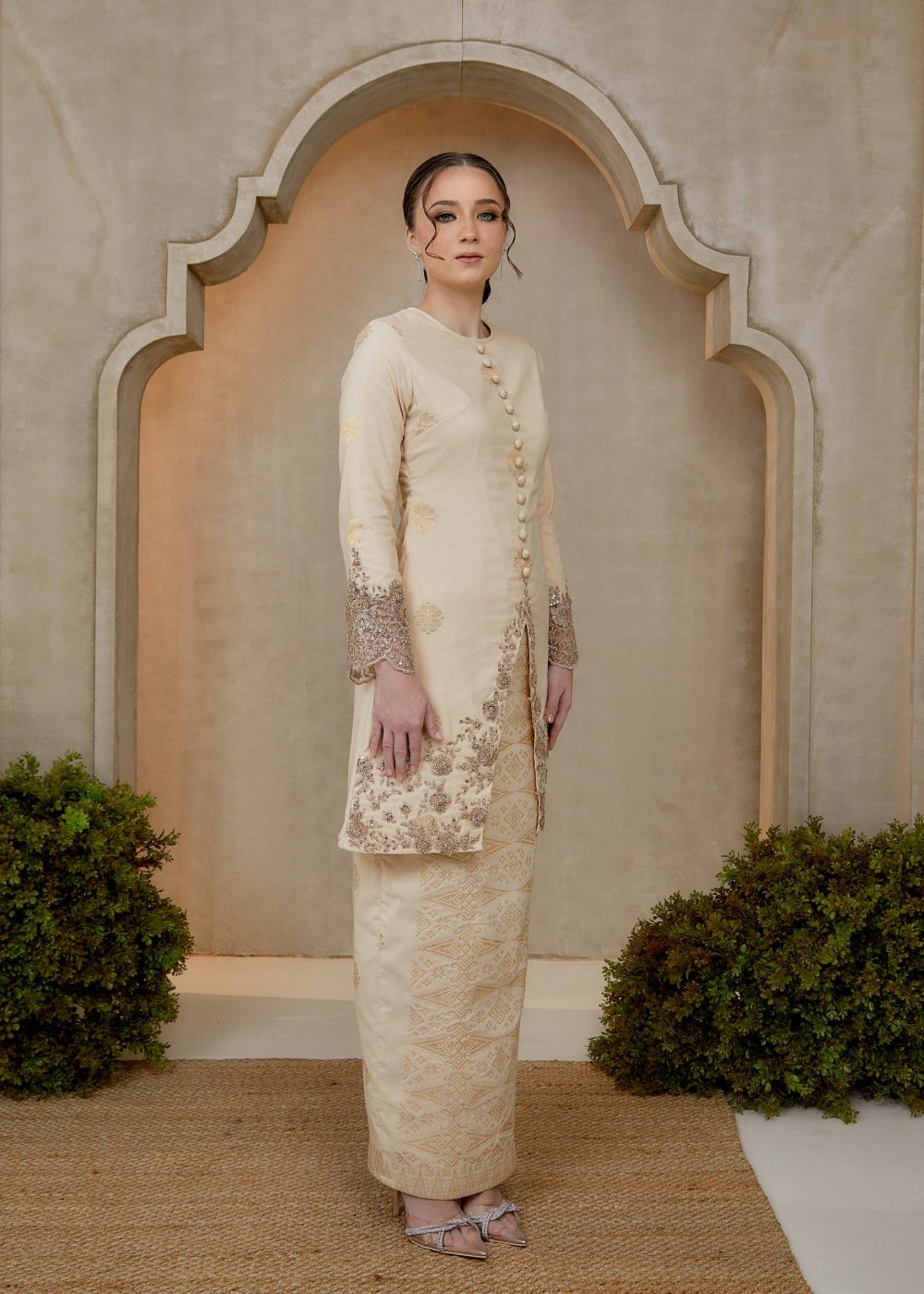 Saloma Songket Kebarung in Champagne