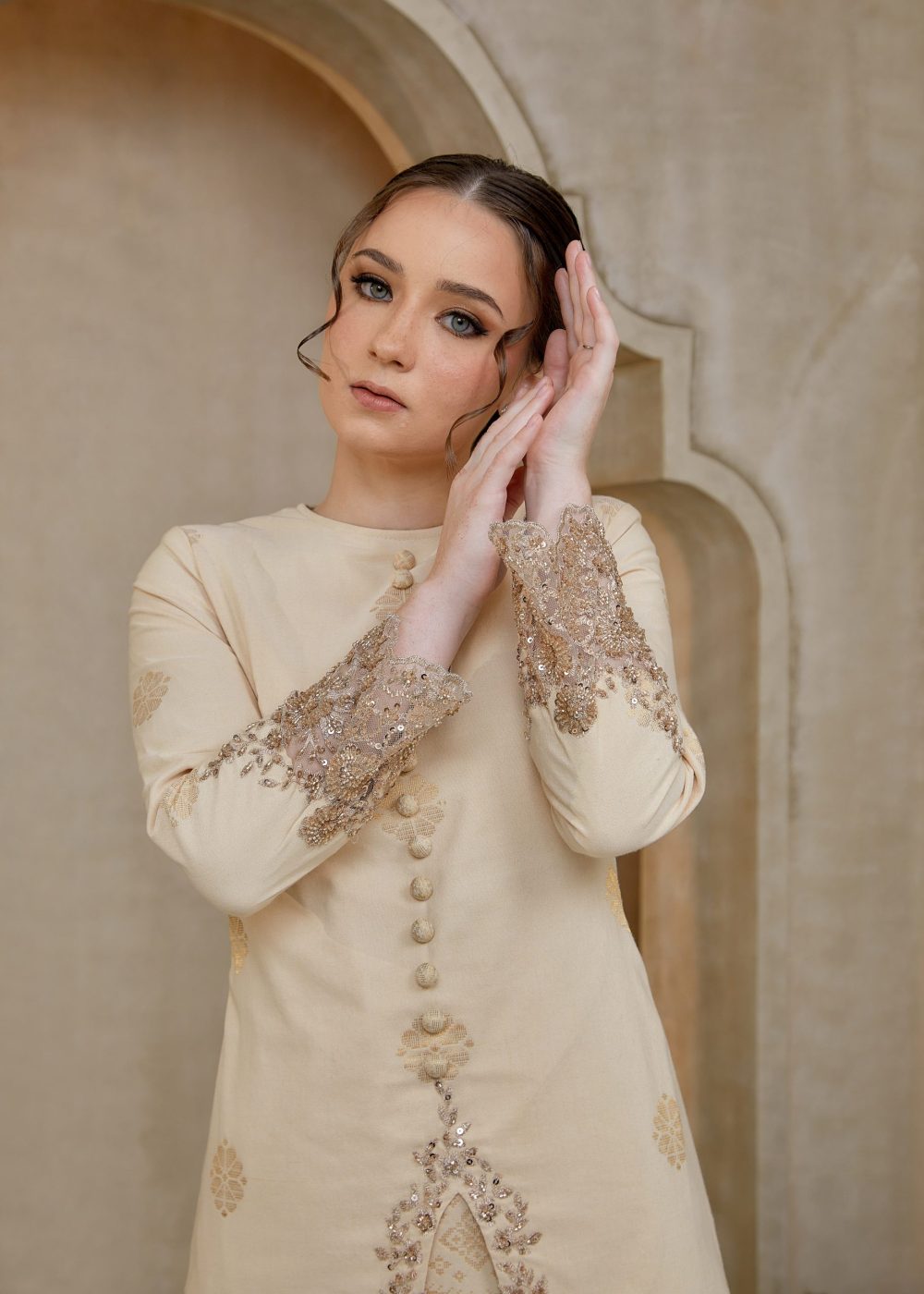 Saloma Songket Kebarung in Champagne