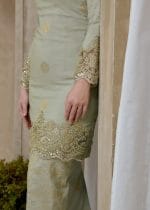 Seroja Songket Kurung in Sage Green