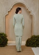 Seroja Songket Kurung in Sage Green