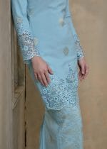 Seroja Songket Kurung in Aqua Blue