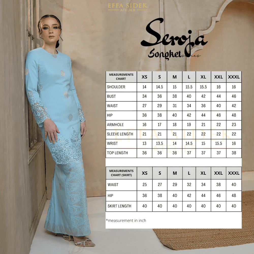 Seroja Songket Kurung in Sage Green