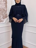 Darwisya Dress in Navy Blue