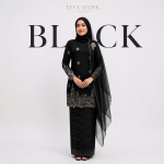 Seroja Songket Kurung in Black