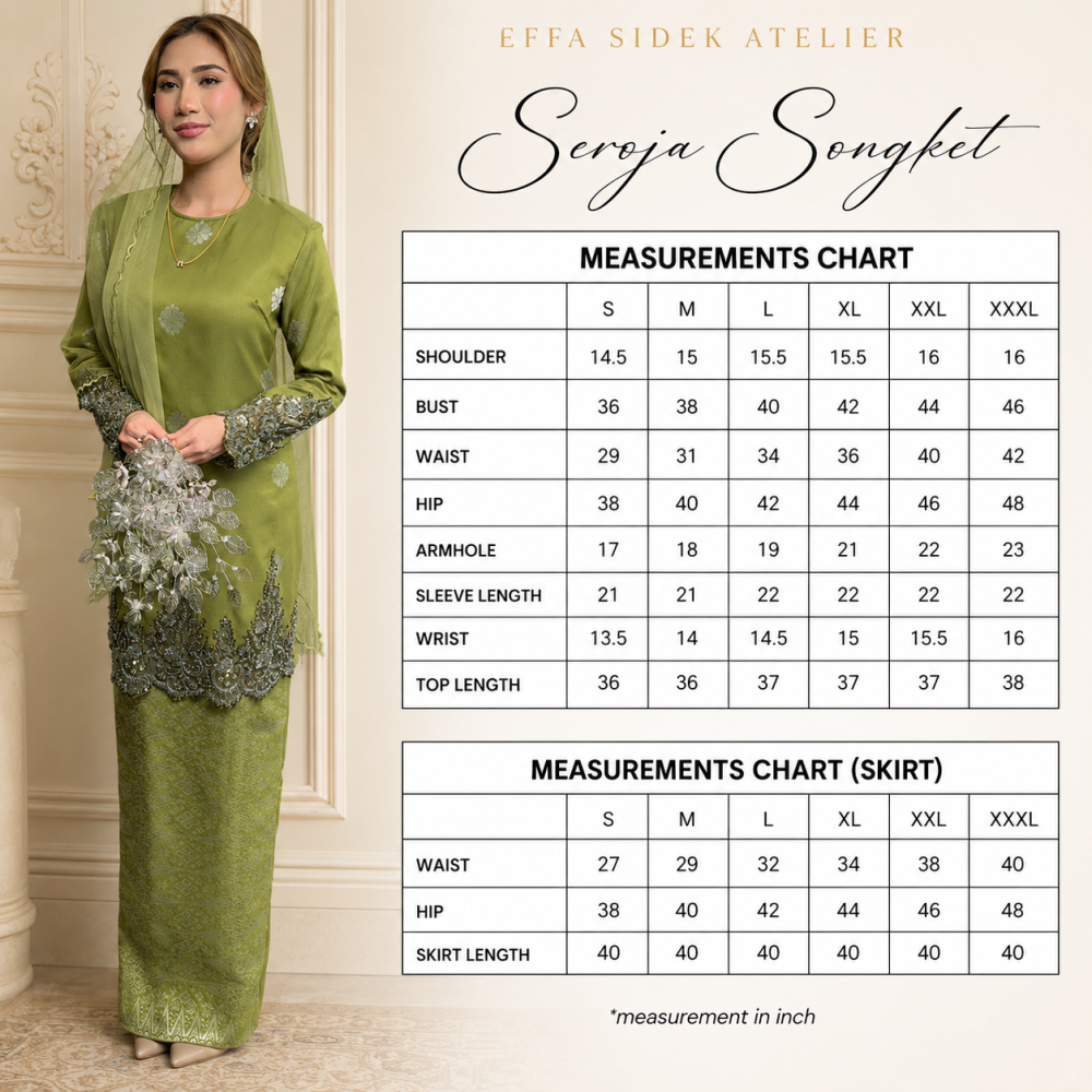 Seroja Songket Kurung in Black